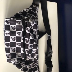 PINK checkered fanny pack, fashion belt